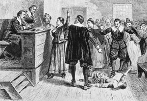 アウグストゥス・メイソン作の「開拓者生活のロマンスと悲劇」からのセーラムビレッジの魔術、1883 作： American School